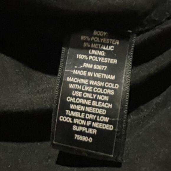 Worthington Women's M Blouse Black with Gold Metallic Corpcore Careerwear - EUC - Picture 8 of 9